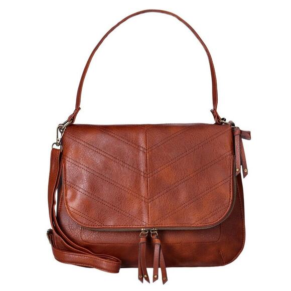 T Shirt & Jeans Women’s Shoulder Bag Purse, Addison Shoulder Bag Cognac $60 - Picture 2 of 4